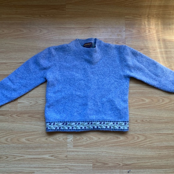Woolrich Sweaters - Like New Woolrich Light Blue Periwinkle Sweater Botanical Pattern, Wool, Size 2
